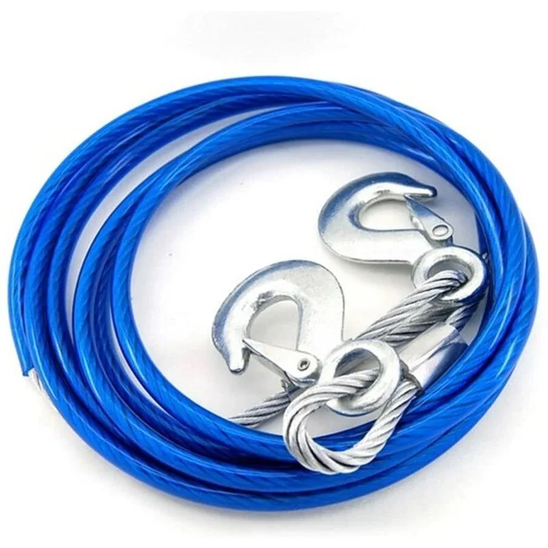 5-Tonnen-Abschleppseile, strapazierfähig, 4 Meter langes Bergungs-Abschleppseil mit 2 Sicherheitshaken für Autos